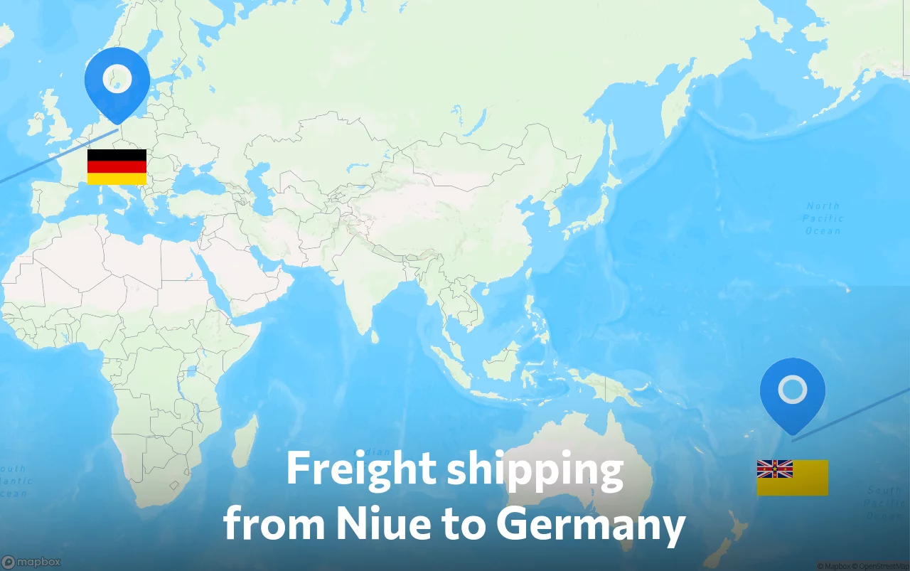 Shipping route from Niue to Germany