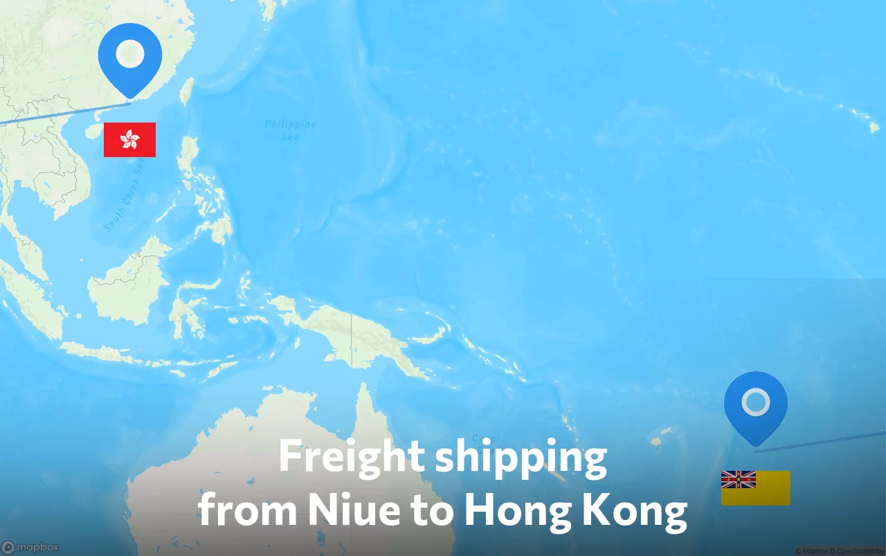 Shipping route from Niue to Hong Kong