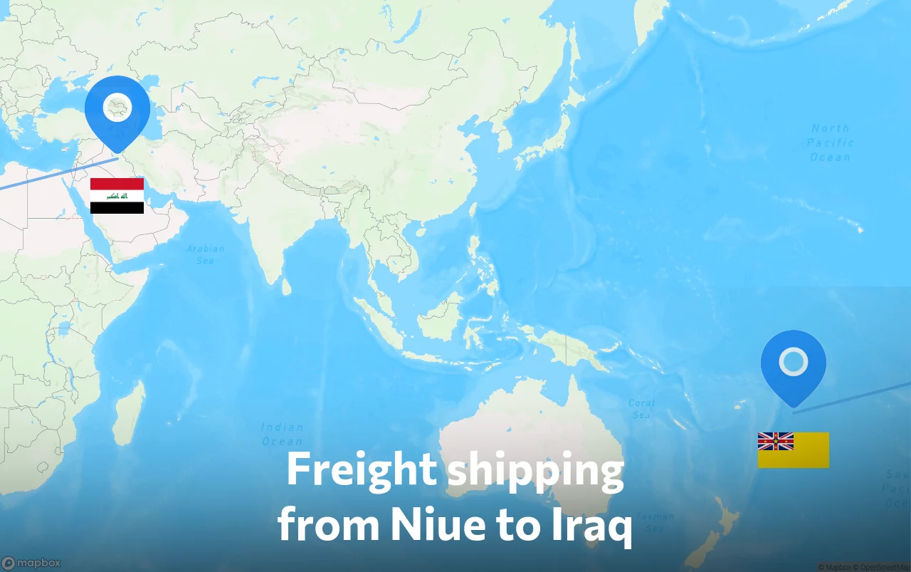 Shipping route from Niue to Iraq