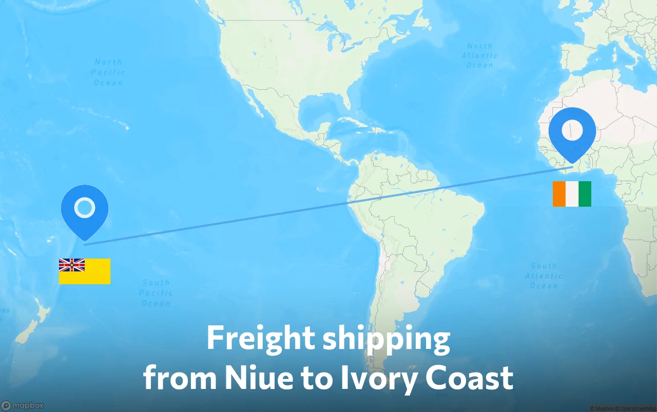 Shipping route from Niue to Ivory Coast