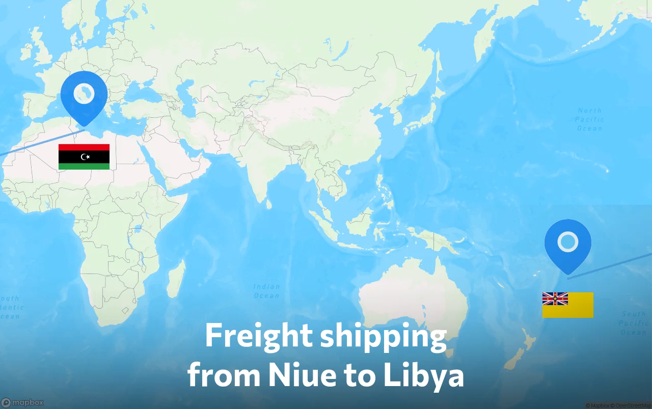 Shipping route from Niue to Libya