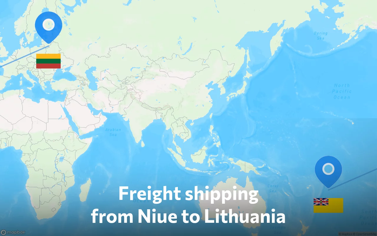 Shipping route from Niue to Lithuania