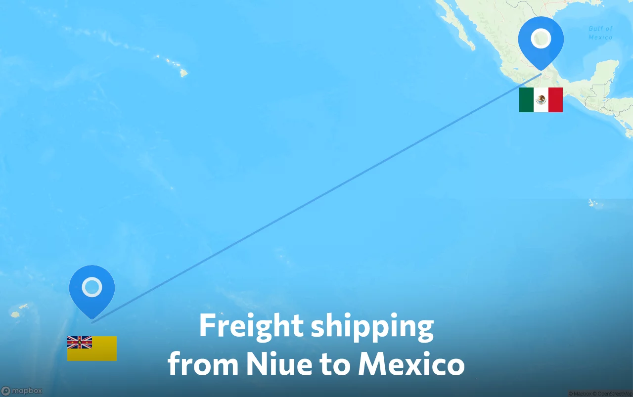 Shipping route from Niue to Mexico