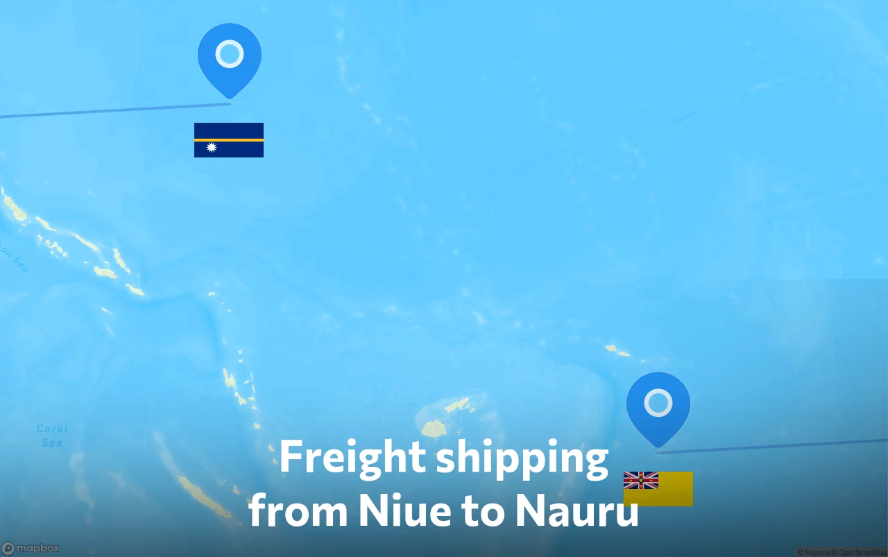 Shipping route from Niue to Nauru