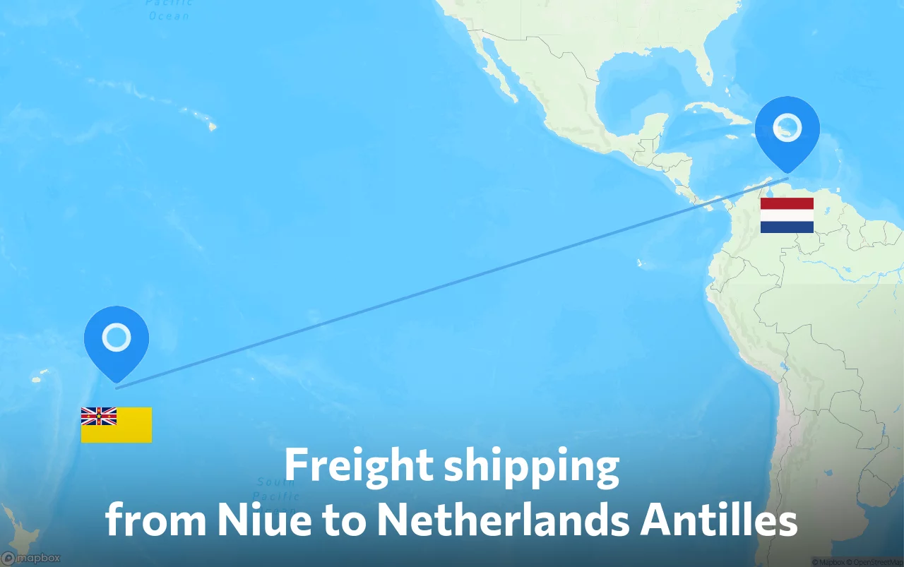 Shipping route from Niue to Netherlands Antilles