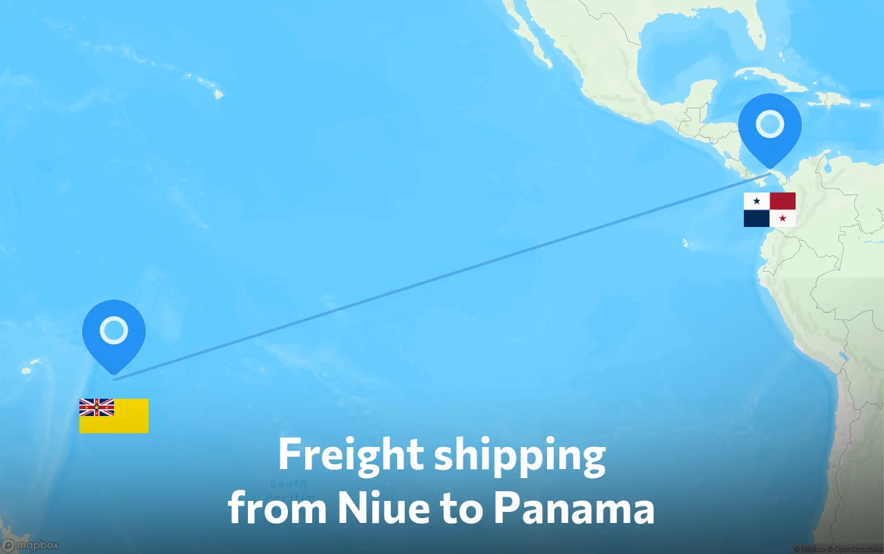 Shipping route from Niue to Panama
