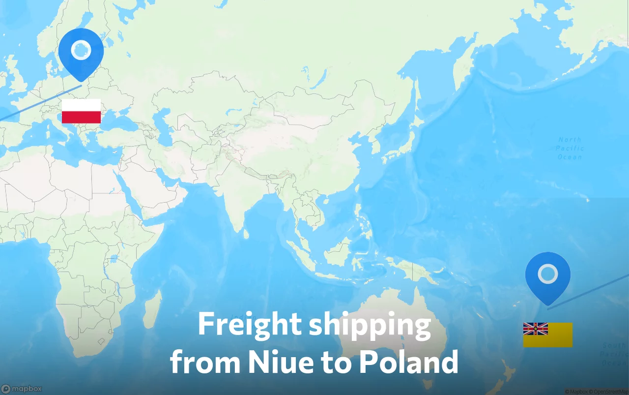 Shipping route from Niue to Poland