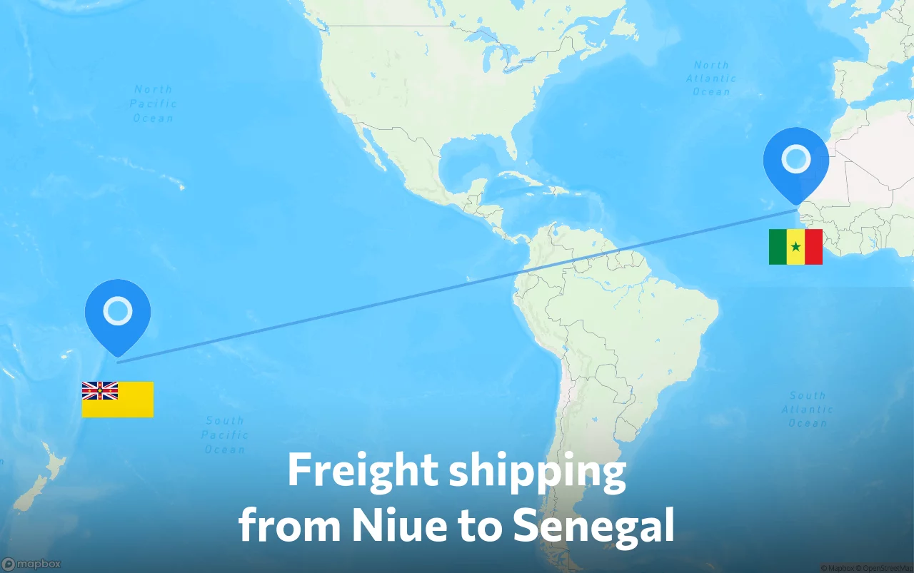 Shipping route from Niue to Senegal
