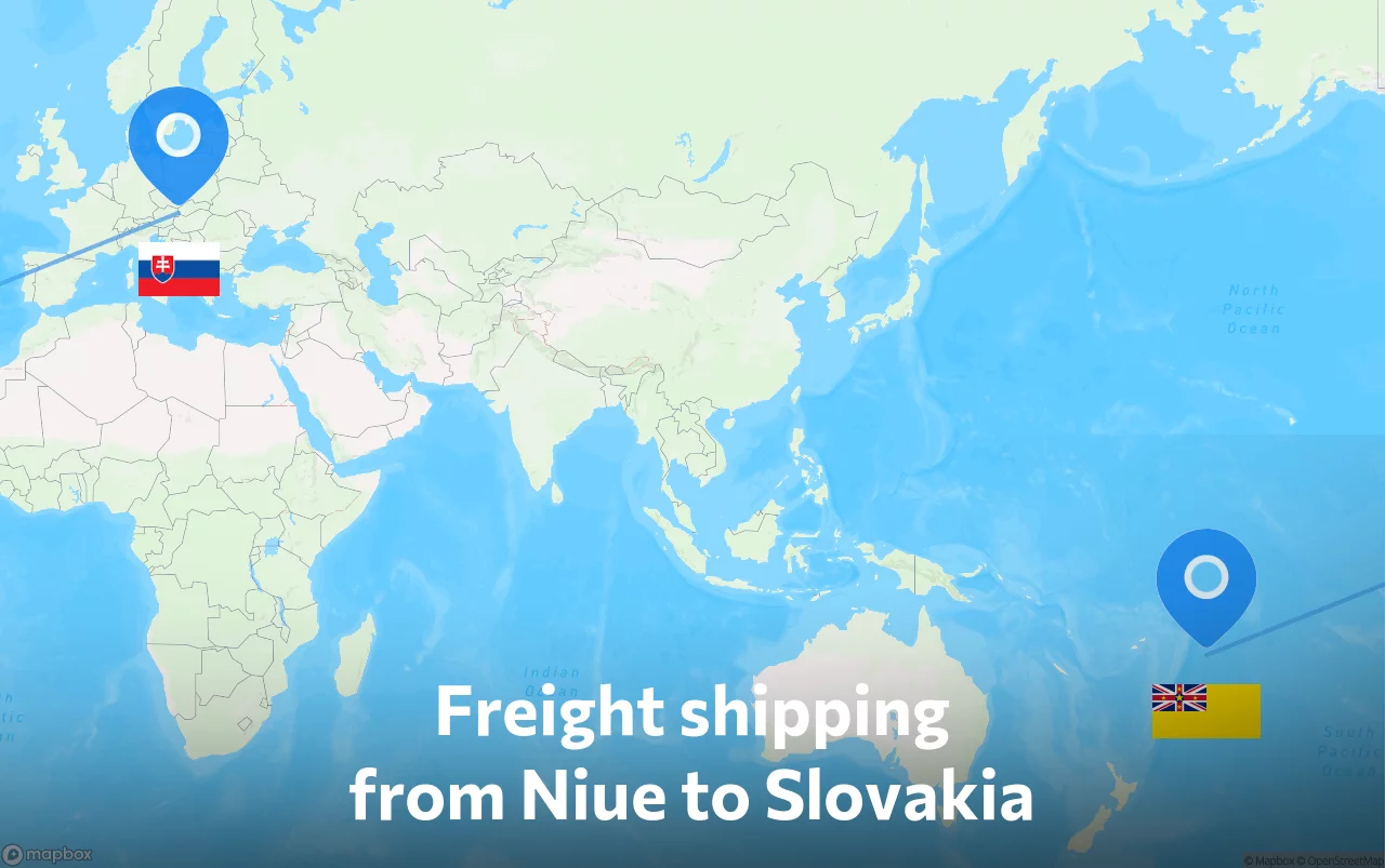 Shipping route from Niue to Slovakia