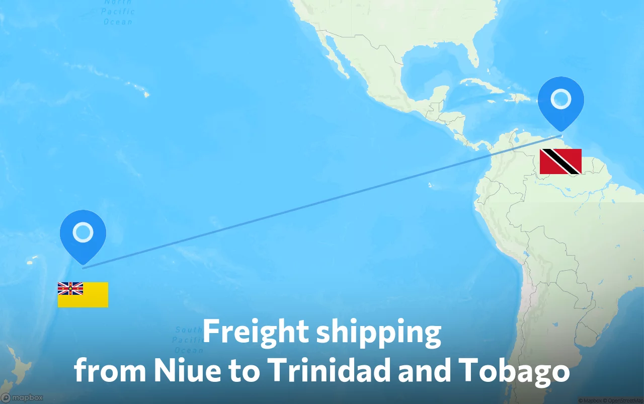 Shipping route from Niue to Trinidad and Tobago