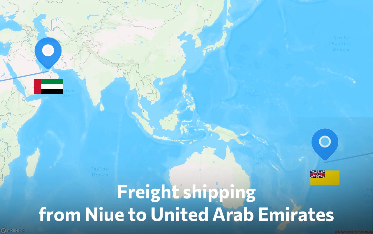 Shipping route from Niue to United Arab Emirates