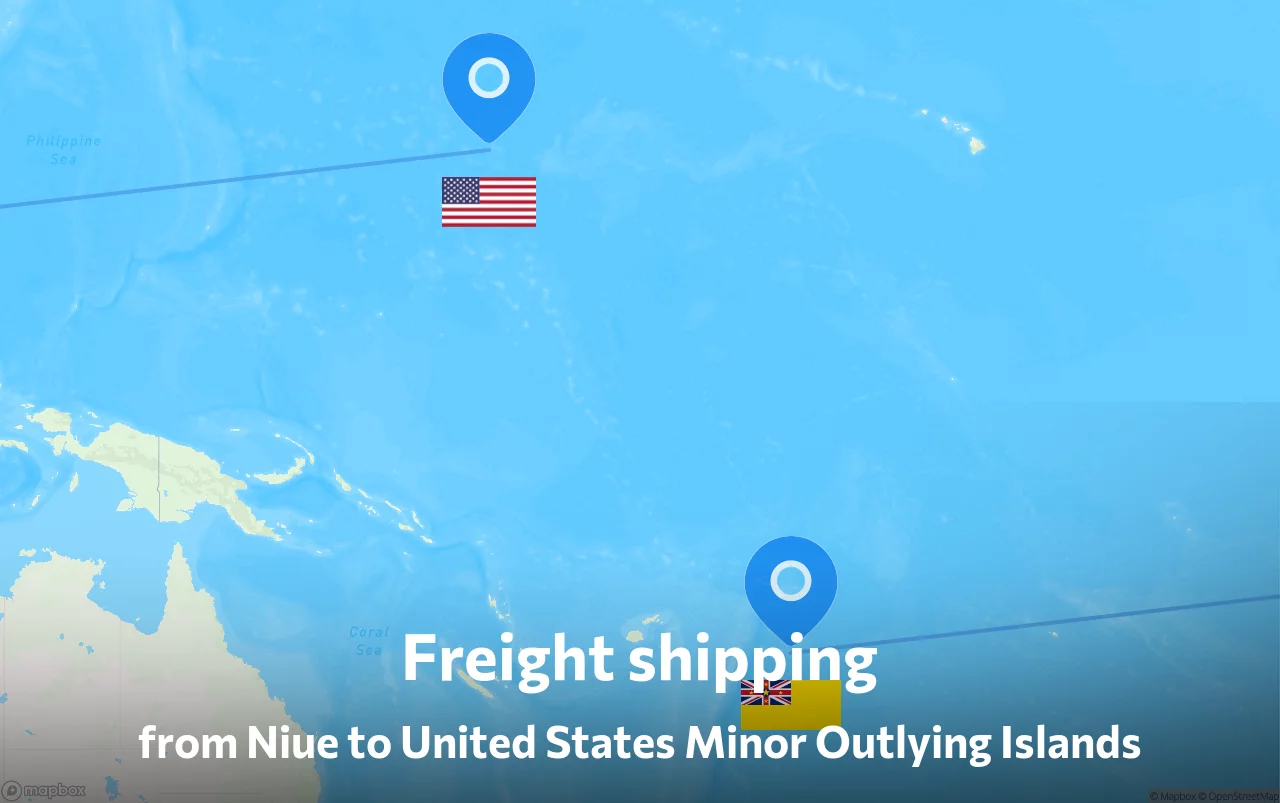 Shipping route from Niue to United States Minor Outlying Islands