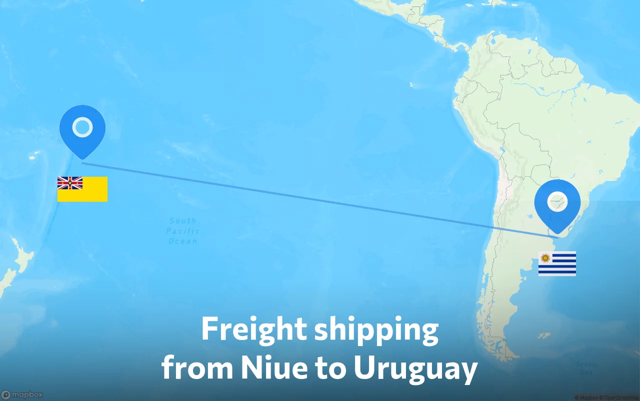 Shipping route from Niue to Uruguay