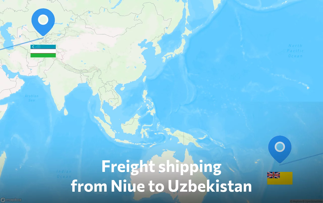 Shipping route from Niue to Uzbekistan