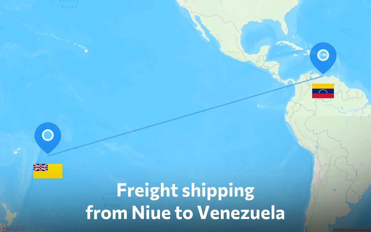 Shipping route from Niue to Venezuela