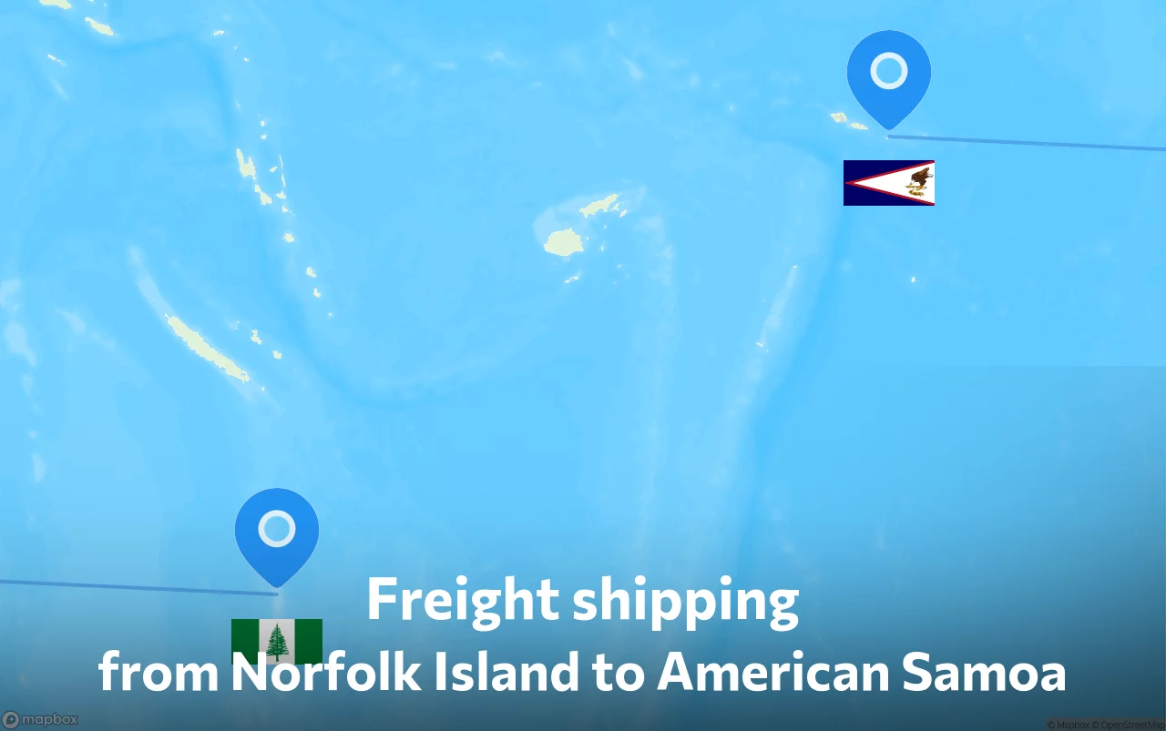 Shipping route from Norfolk Island to American Samoa