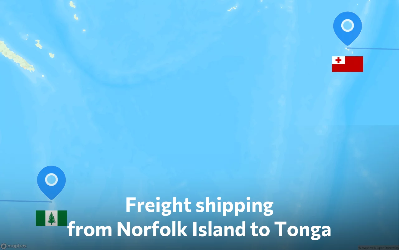 Shipping route from Norfolk Island to Tonga