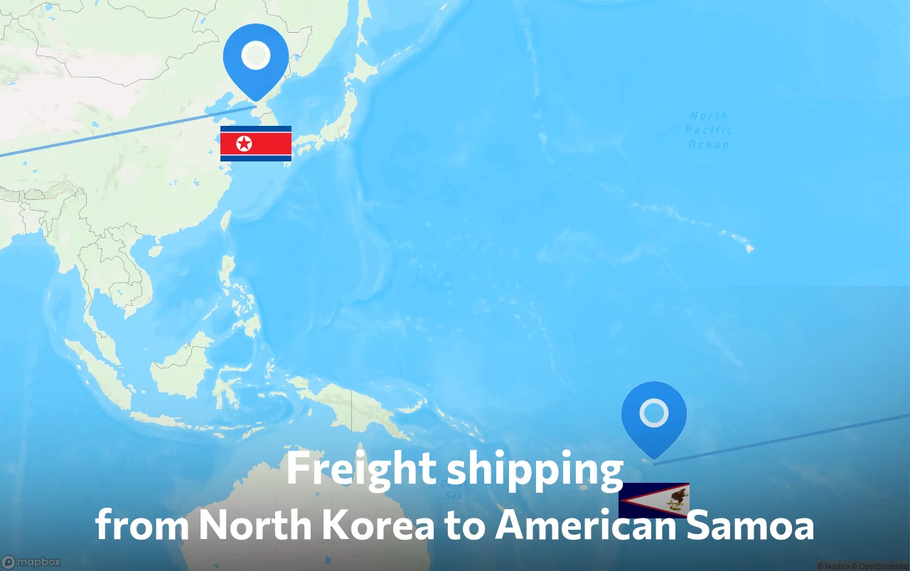 Shipping route from North Korea to American Samoa