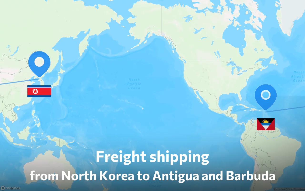 Shipping route from North Korea to Antigua and Barbuda