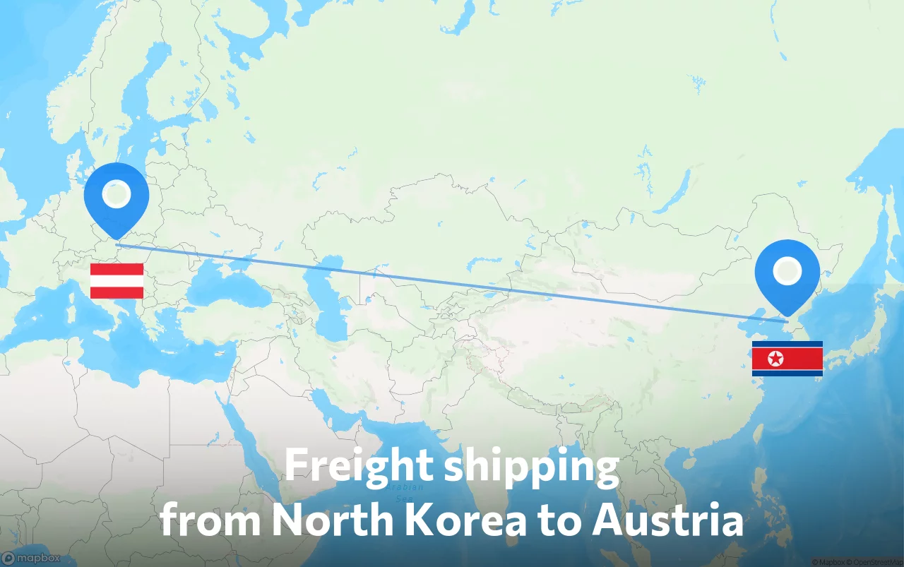 Shipping route from North Korea to Austria