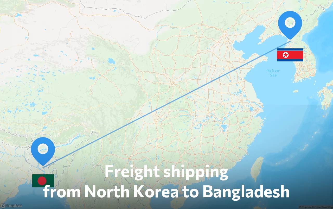 Shipping route from North Korea to Bangladesh
