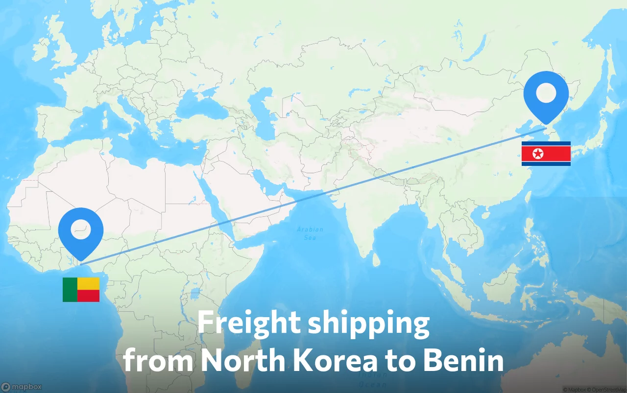 Shipping route from North Korea to Benin