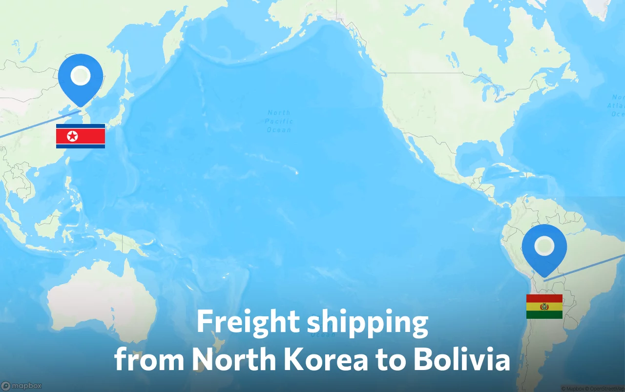 Shipping route from North Korea to Bolivia