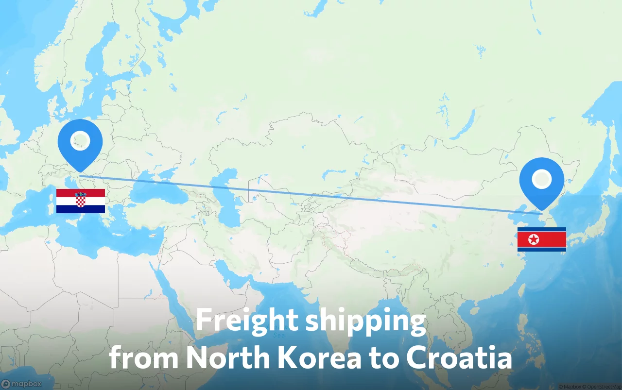 Shipping route from North Korea to Croatia