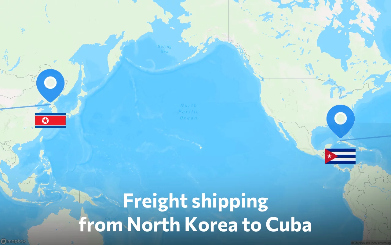 Shipping route from North Korea to Cuba
