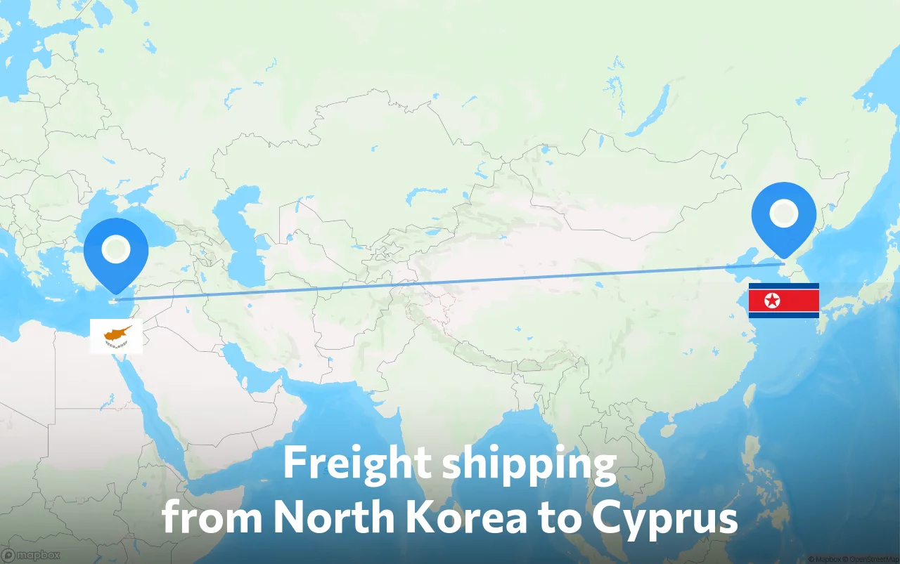 Shipping route from North Korea to Cyprus