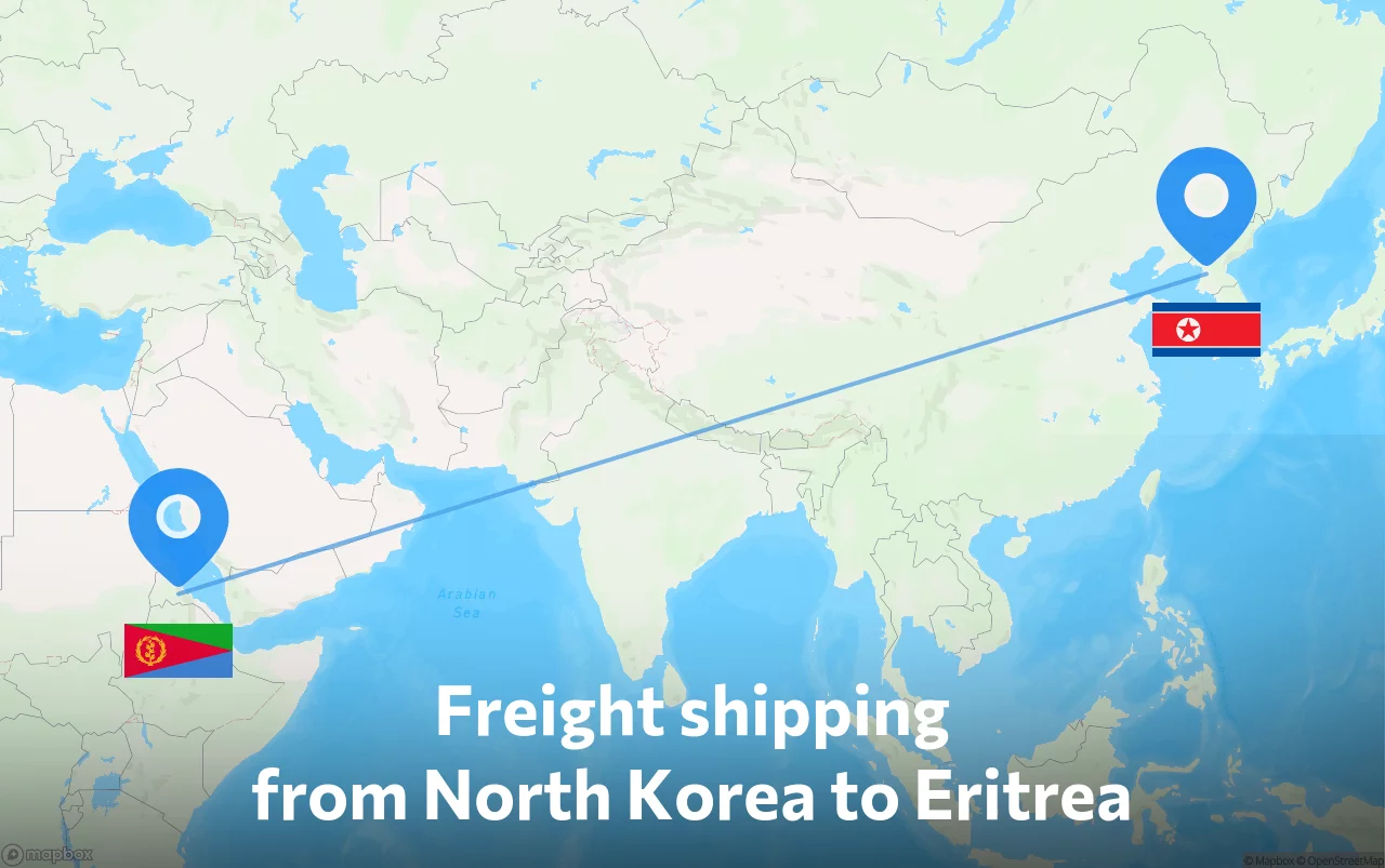 Shipping route from North Korea to Eritrea