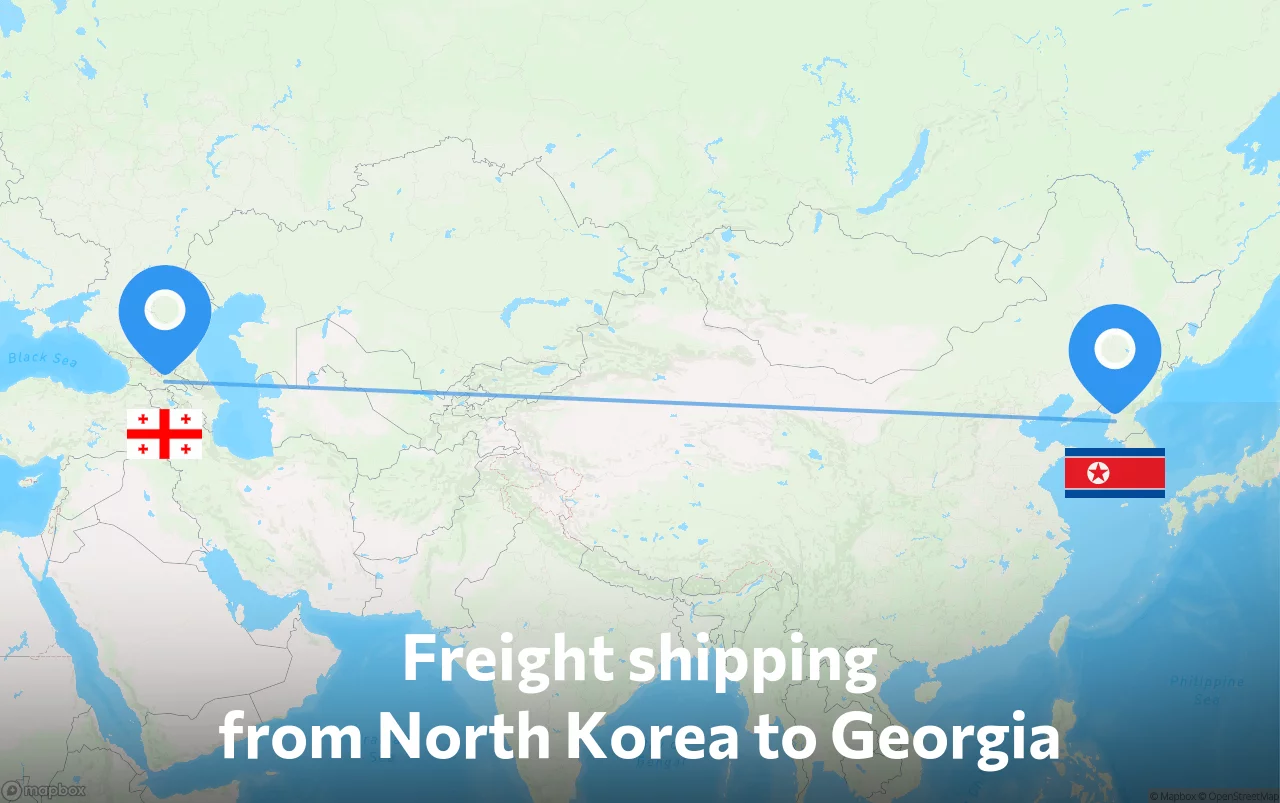 Shipping route from North Korea to Georgia