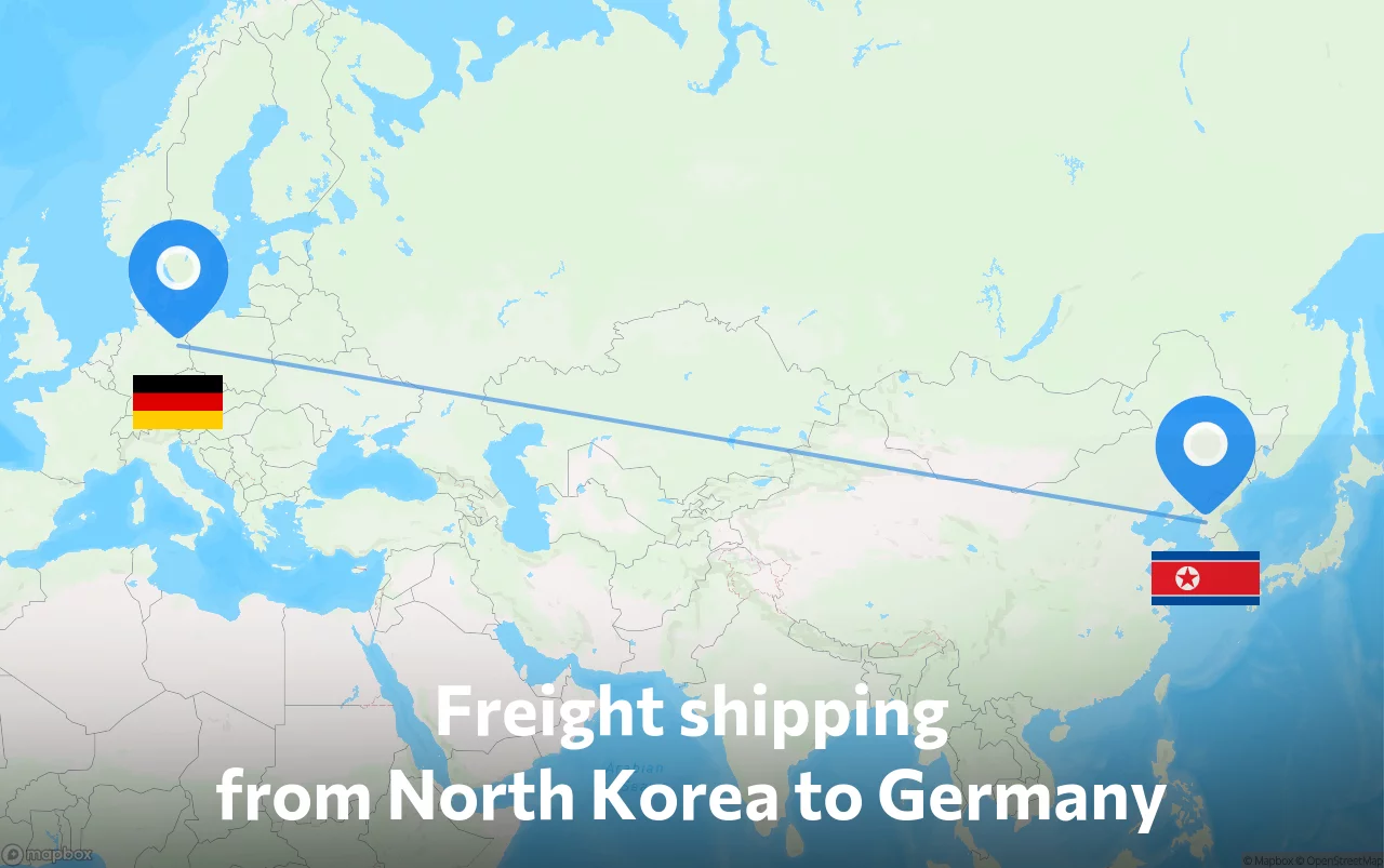 Shipping route from North Korea to Germany