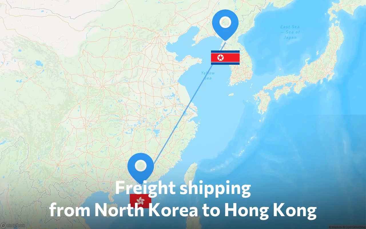 Shipping route from North Korea to Hong Kong
