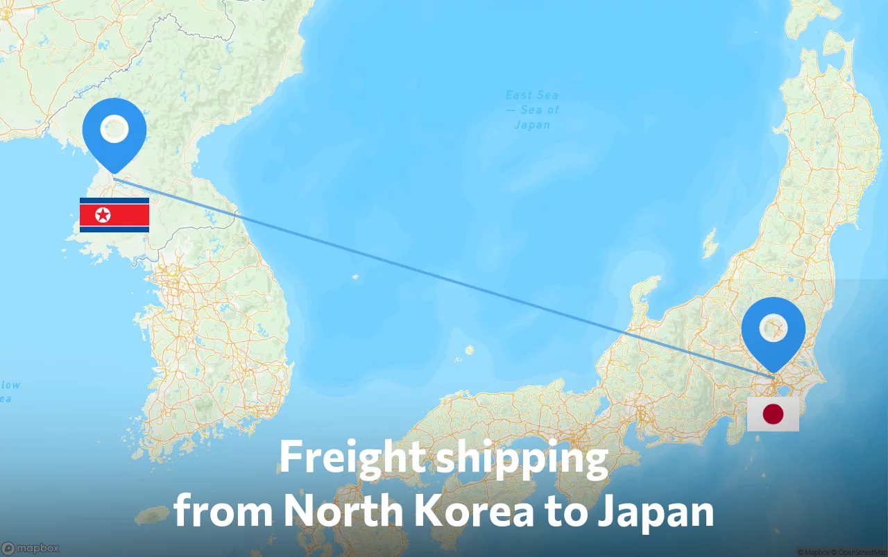 Shipping route from North Korea to Japan
