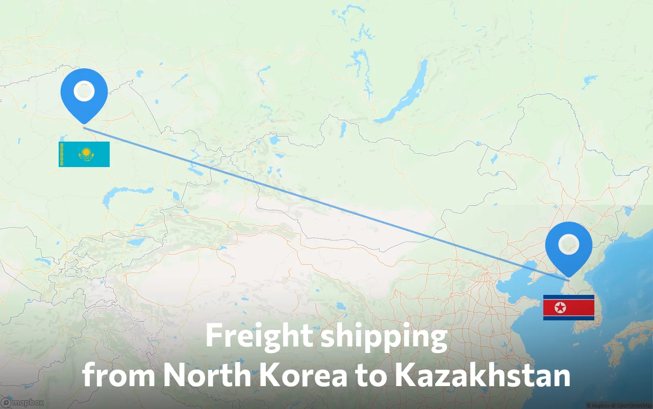 Shipping route from North Korea to Kazakhstan