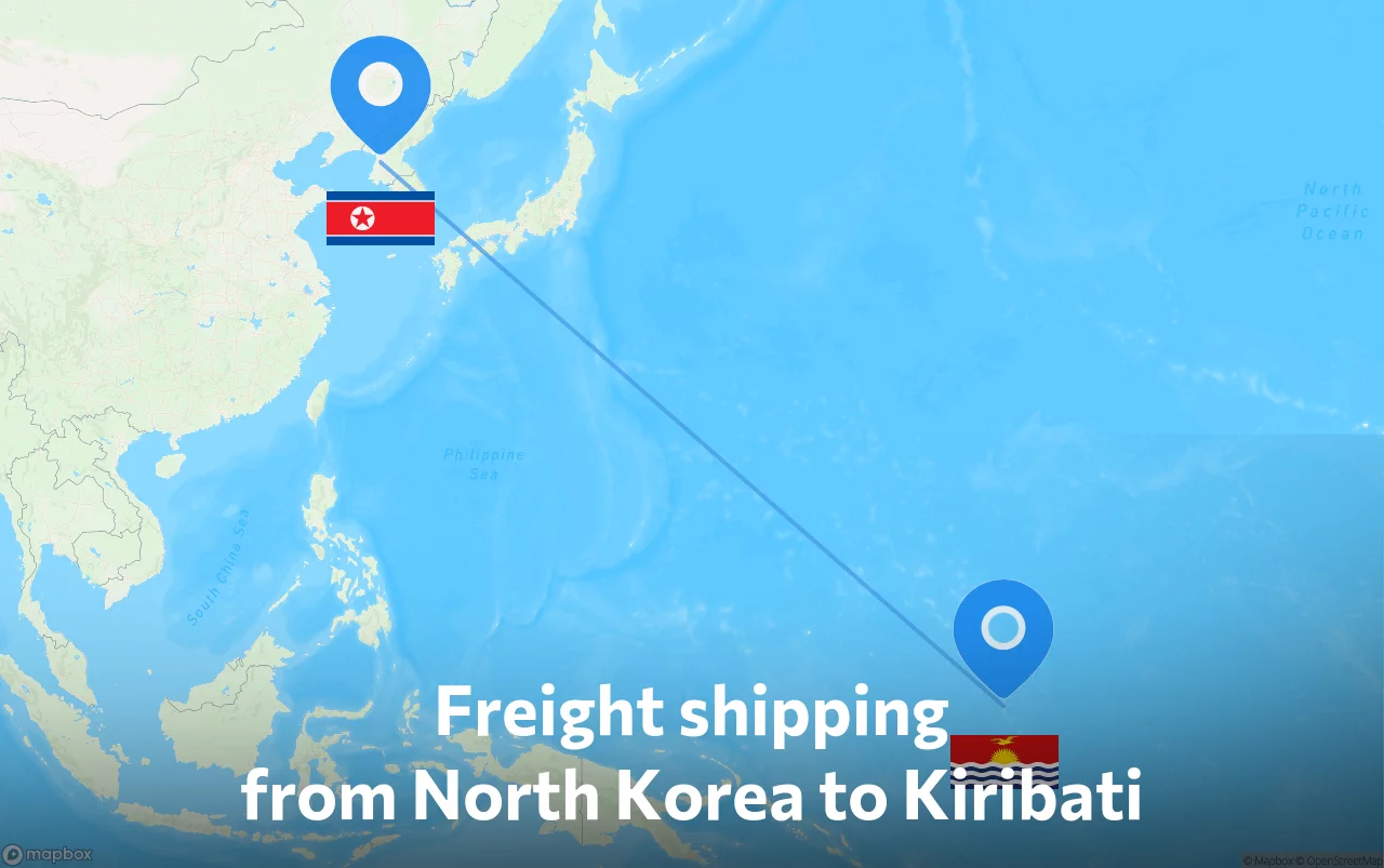 Shipping route from North Korea to Kiribati