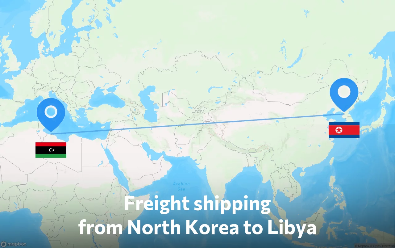 Shipping route from North Korea to Libya