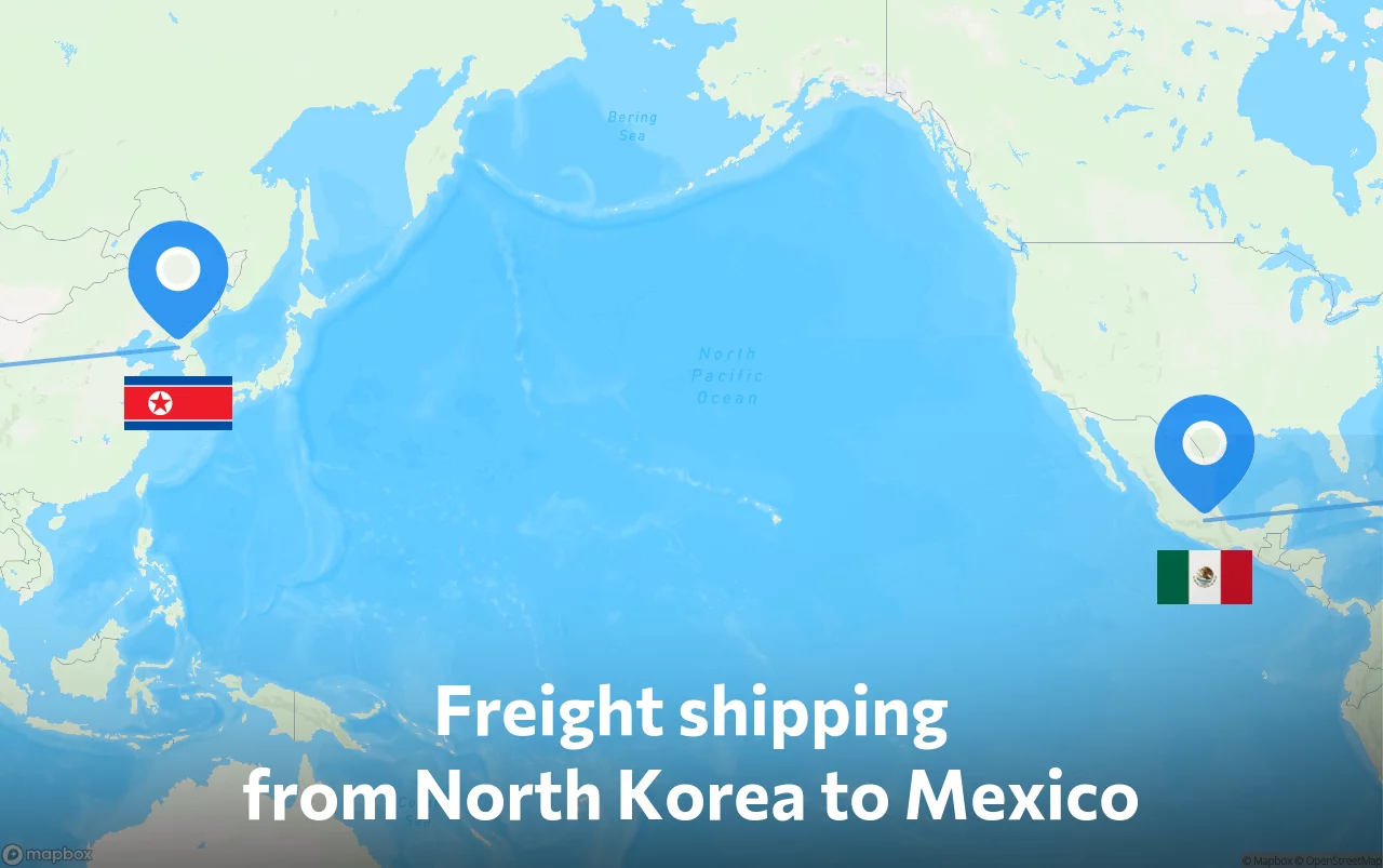 Shipping route from North Korea to Mexico