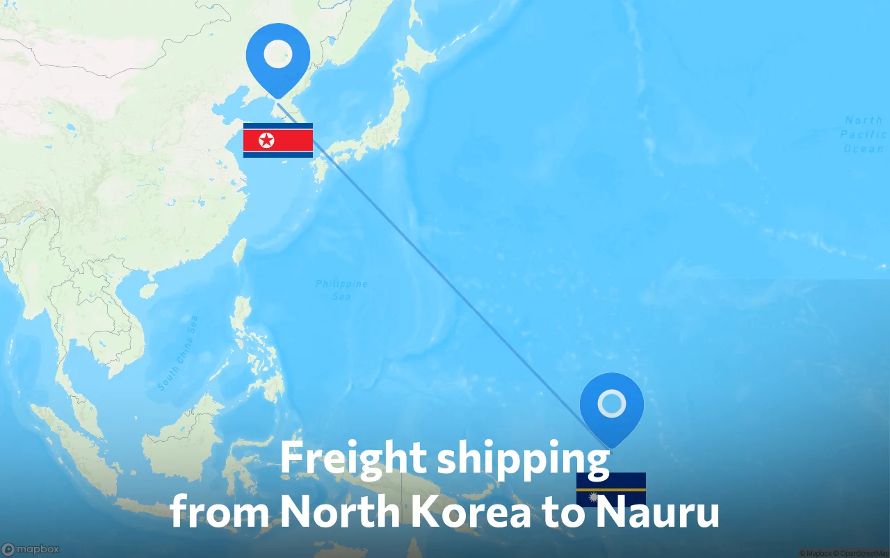 Shipping route from North Korea to Nauru