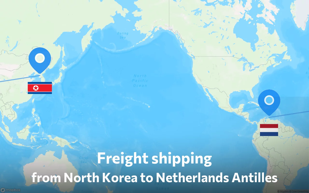 Shipping route from North Korea to Netherlands Antilles