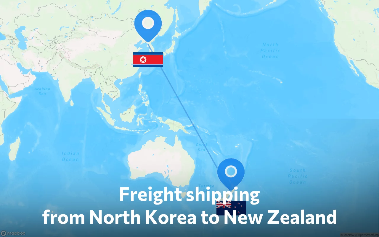 Shipping route from North Korea to New Zealand