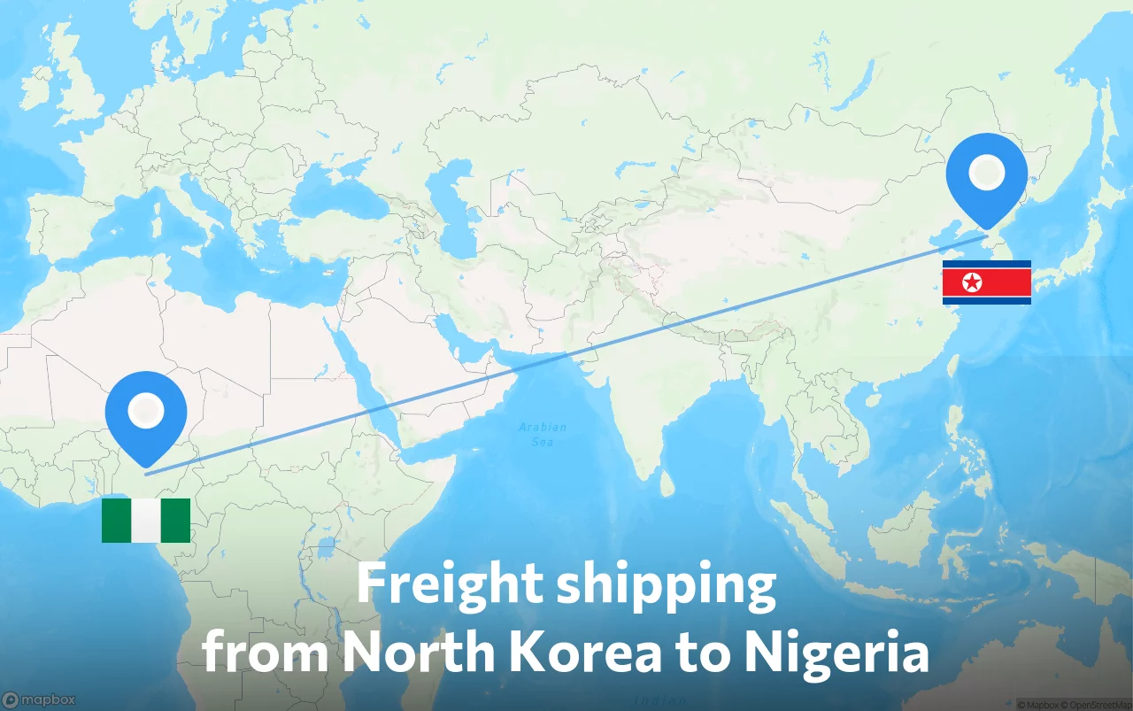 Shipping route from North Korea to Nigeria