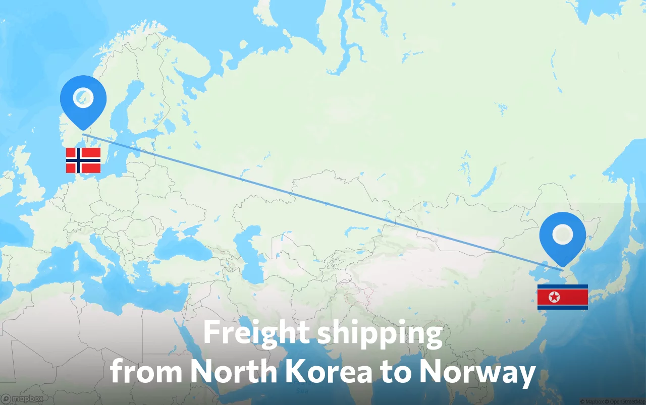 Shipping route from North Korea to Norway