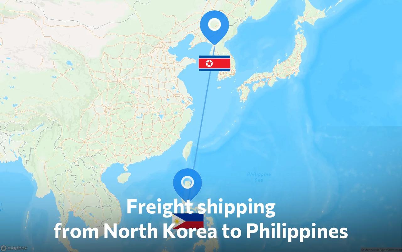 Shipping route from North Korea to Philippines
