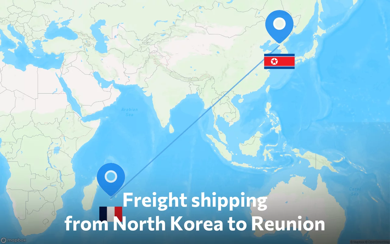 Shipping route from North Korea to Reunion