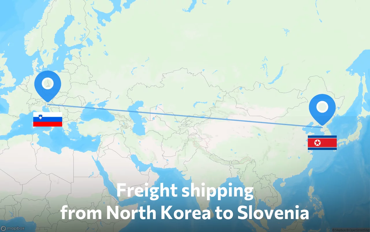 Shipping route from North Korea to Slovenia