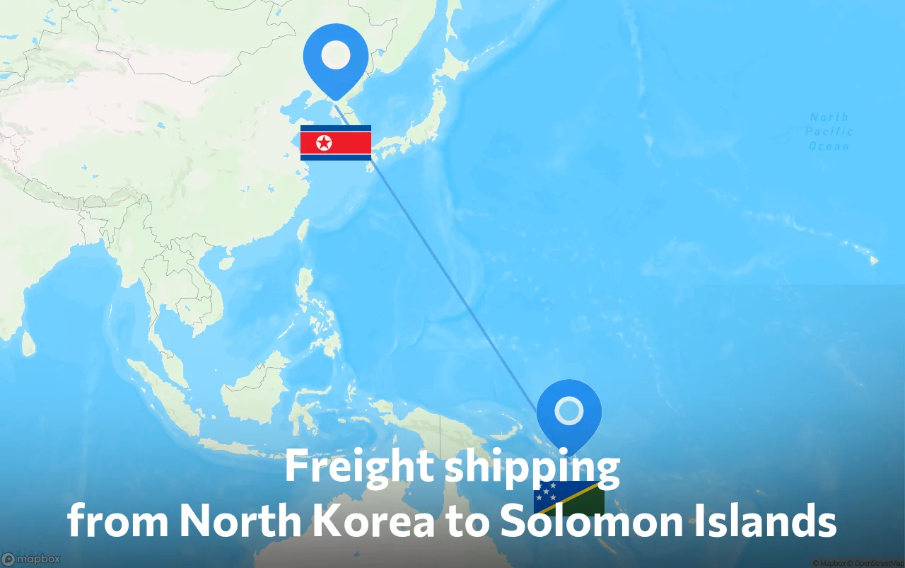 Shipping route from North Korea to Solomon Islands
