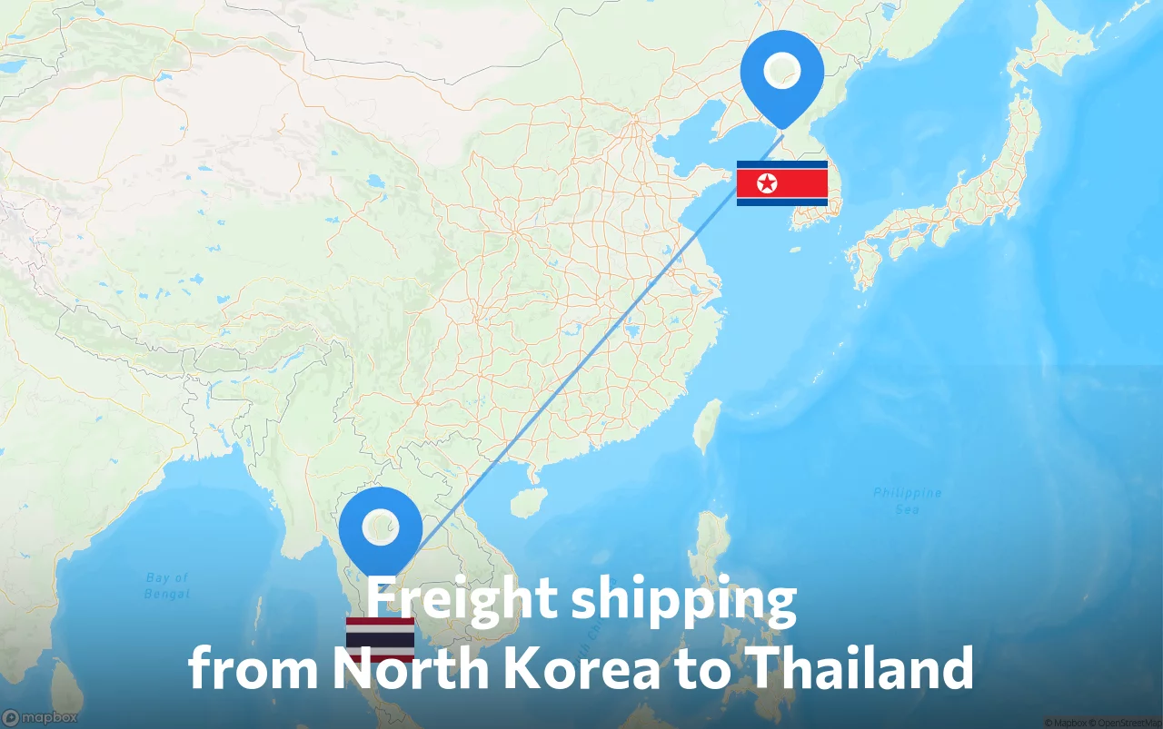 Shipping route from North Korea to Thailand