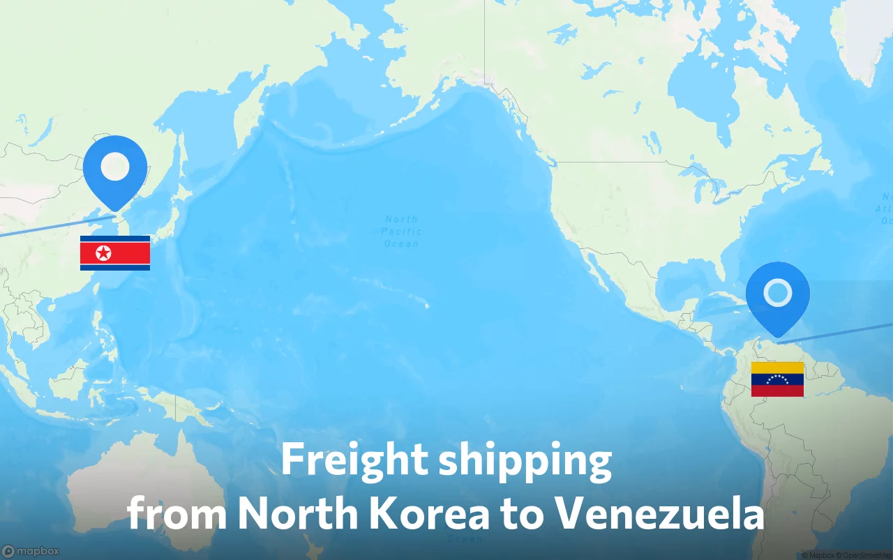 Shipping route from North Korea to Venezuela